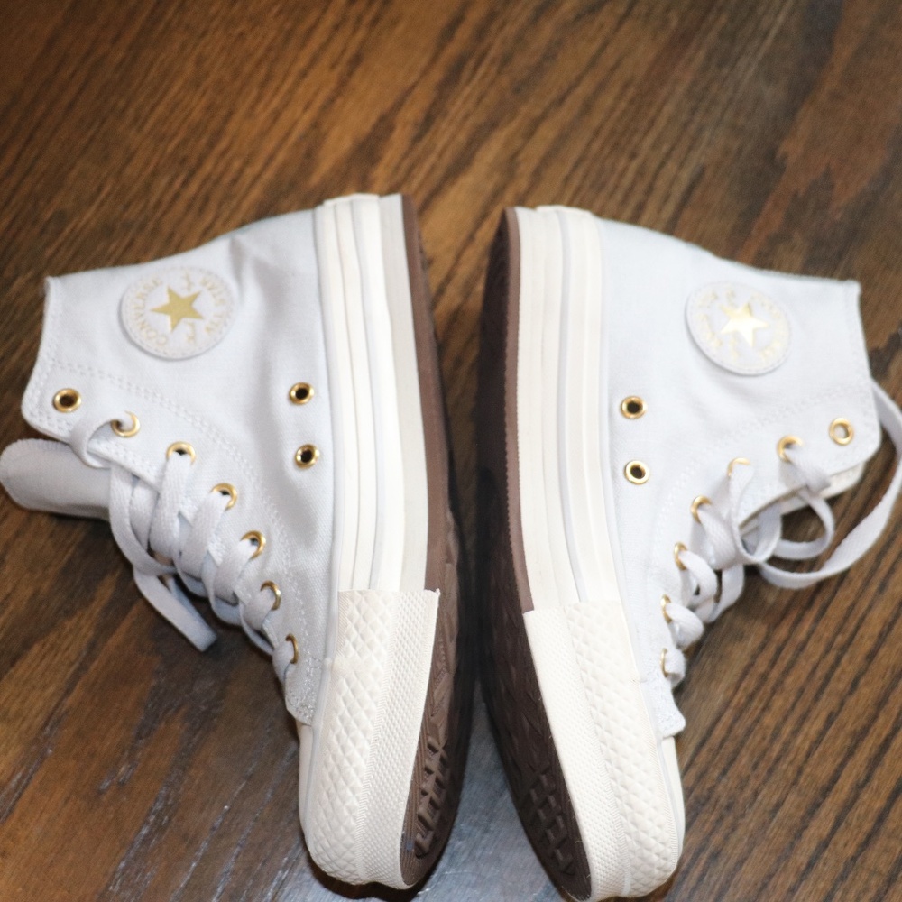 Chuck Taylor All Star EVA Lift Platform Tonal Canvas YOUTH Size 3.5 Barely Grey - Picture 16 of 16